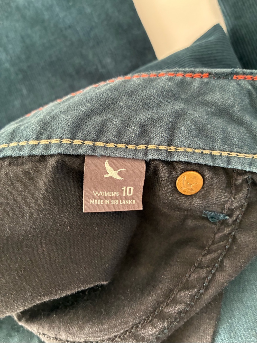 Eddie Bauer Slim Boyfriend Corduroy Pants- Women’s Size 10 - Blue Green - Picture 4 of 9